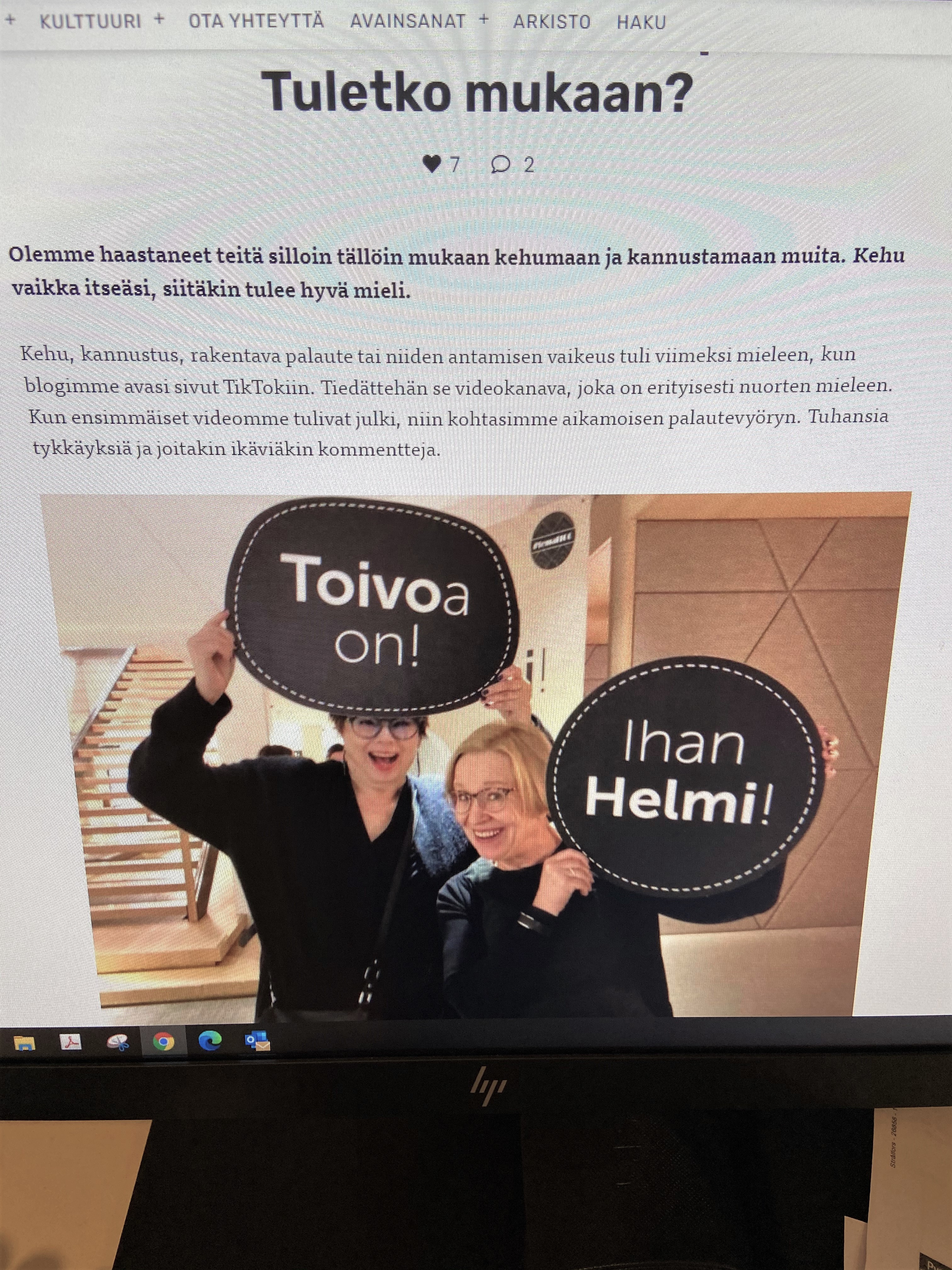 Ensimmäisenä loimme blogin Naiselo 45+