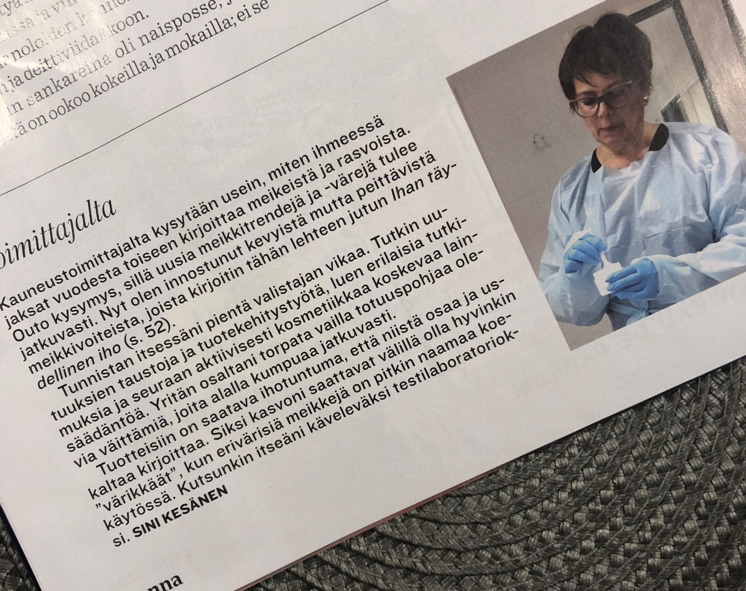 Sini kirjoittaa Anna-lehdessä.